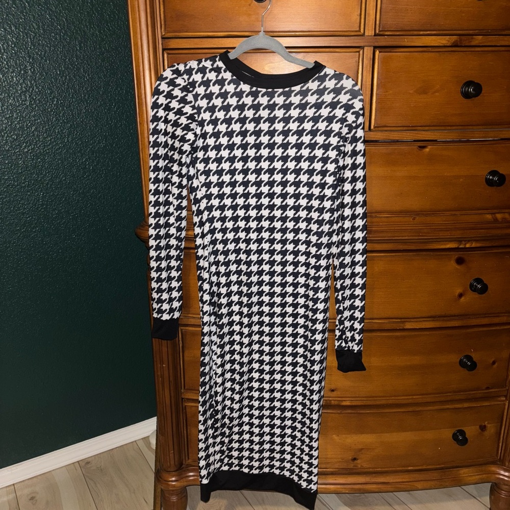 Black and White Houndstooth Dress